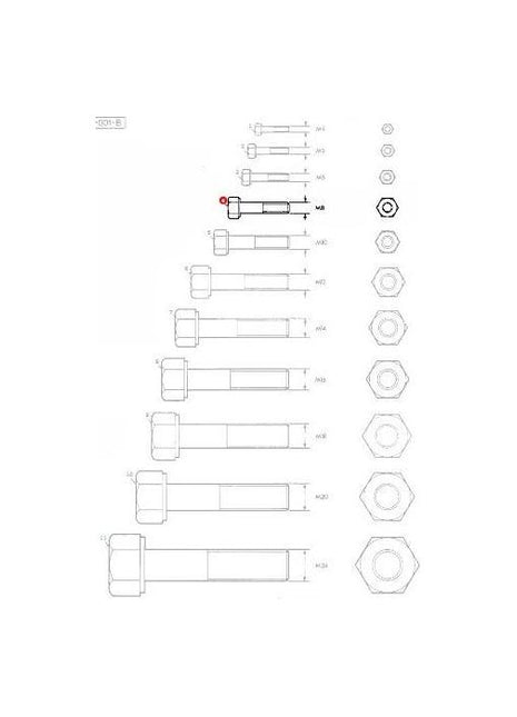 Bolt M8x60 - 339368X1 - Massey Tractor Parts