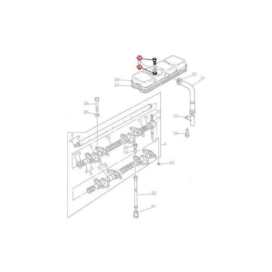 Bolt Rocker Cover - 376192X1 - Massey Tractor Parts