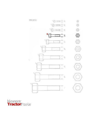 Bolt 7/16x2.1/4 unc - 353708X1 | OEM |  parts | Hardware-Massey Ferguson-Bolts,Bolts & Set Screws,Farming Parts,Metric,Nuts,Screws & Fasteners,Towing & Fasteners,Tractor Parts,UNC,UNF