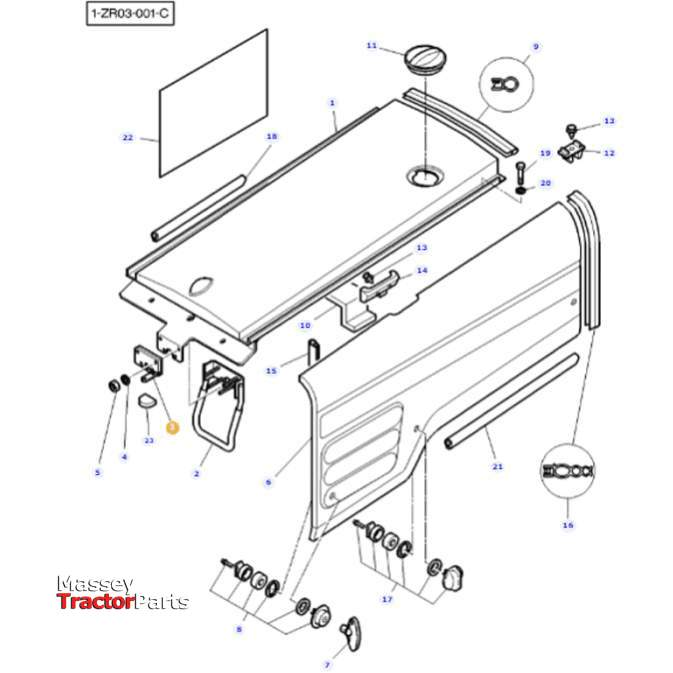 Bonnet Latch - 72161441-Massey Ferguson-Bonnet Catches,Bonnets & Components,Cabin & Body Panels,Farming Parts,On Sale,Tractor Body,Tractor Parts