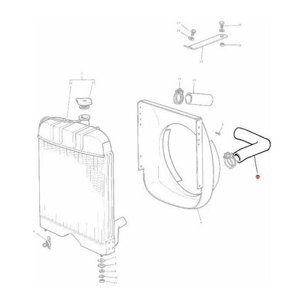 Bottom Radiator Hose - 1860374M2 - Massey Tractor Parts