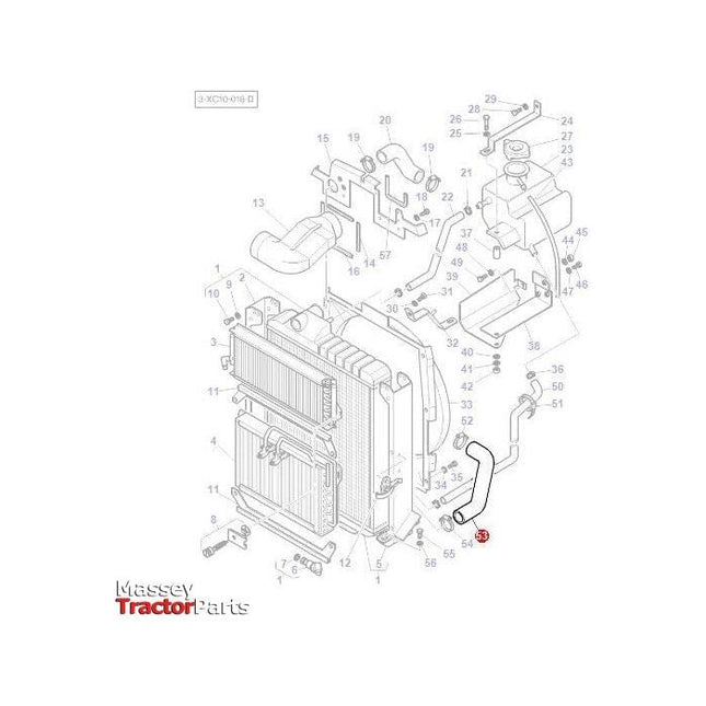 Bottom Radiator Hose - 3801168M1 - Massey Tractor Parts