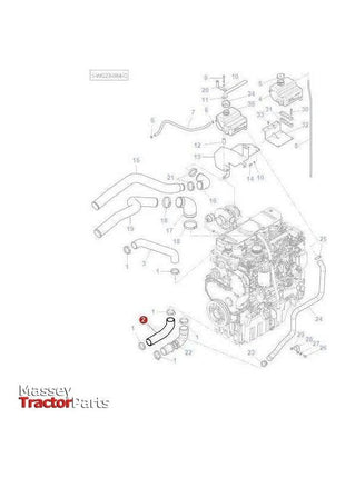 Massey Ferguson Bottom Radiator Hose - 4287061M1 | OEM | Massey Ferguson parts | Bottom-Massey Ferguson-Bottom,Cooling Parts,Engine & Filters,Farming Parts,Radiator Hoses,Tractor Parts