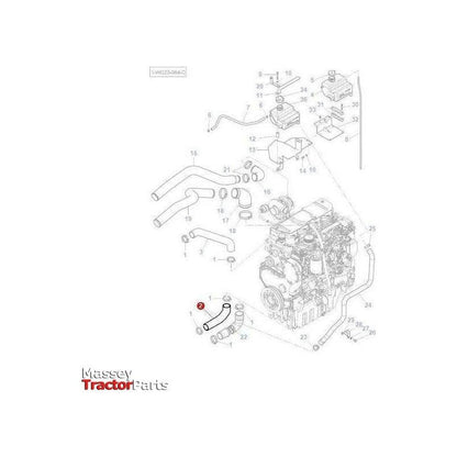 Massey Ferguson Bottom Radiator Hose - 4287061M1 | OEM | Massey Ferguson parts | Bottom-Massey Ferguson-Bottom,Cooling Parts,Engine & Filters,Farming Parts,Radiator Hoses,Tractor Parts