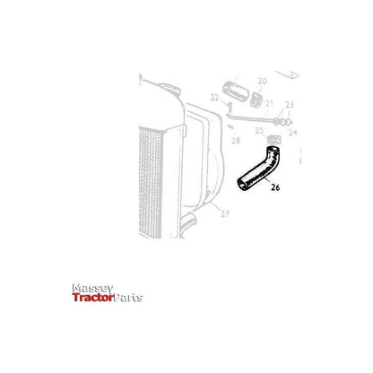 Massey Ferguson Bottom Radiator Hose - 826988M1 | OEM | Massey Ferguson parts | Bottom-Massey Ferguson-Bottom,Cooling Parts,Engine & Filters,Farming Parts,Fluid & Fuel Delivery & Storage,Fuel Delivery Parts,Fuel Tank,Fuel Tanks,Radiator Hoses,Tractor Parts,Water Extractors,Workshop & Merchandising,Workshop Consumables