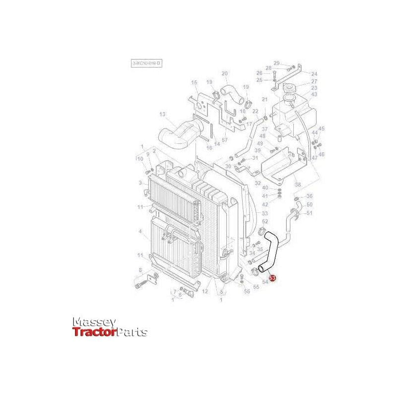 Massey Ferguson Bottom Radiator Hose - 3801168M1 | OEM | Massey Ferguson parts | Bottom-Massey Ferguson-Bottom,Cooling Parts,Engine & Filters,Farming Parts,Radiator Hoses,Tractor Parts
