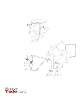 Massey Ferguson Bracket Mirror Arm Top L/H - 3105256M2 | OEM | Massey Ferguson parts | Mirrors-Massey Ferguson-Cabin & Body Panels,Farming Parts,Mirror Arms,Mirrors & Arms,Tractor Parts