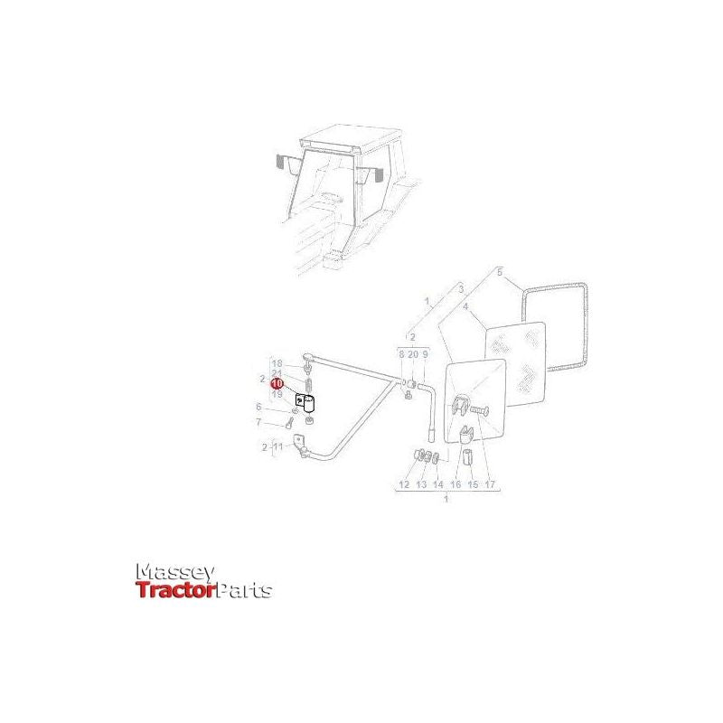Massey Ferguson Bracket Mirror Arm Top L/H - 3105256M2 | OEM | Massey Ferguson parts | Mirrors-Massey Ferguson-Cabin & Body Panels,Farming Parts,Mirror Arms,Mirrors & Arms,Tractor Parts