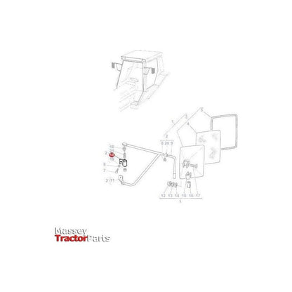 Massey Ferguson Bracket Mirror Arm Top L/H - 3105256M2 | OEM | Massey Ferguson parts | Mirrors-Massey Ferguson-Cabin & Body Panels,Farming Parts,Mirror Arms,Mirrors & Arms,Tractor Parts