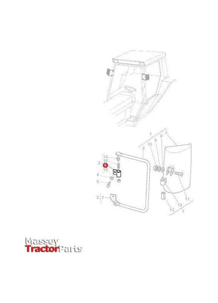 Massey Ferguson Bracket Mirror Arm Top R/H - 3105358M2 | OEM | Massey Ferguson parts | Mirrors-Massey Ferguson-Cabin & Body Panels,Farming Parts,Mirror Arms,Mirrors & Arms,Tractor Parts