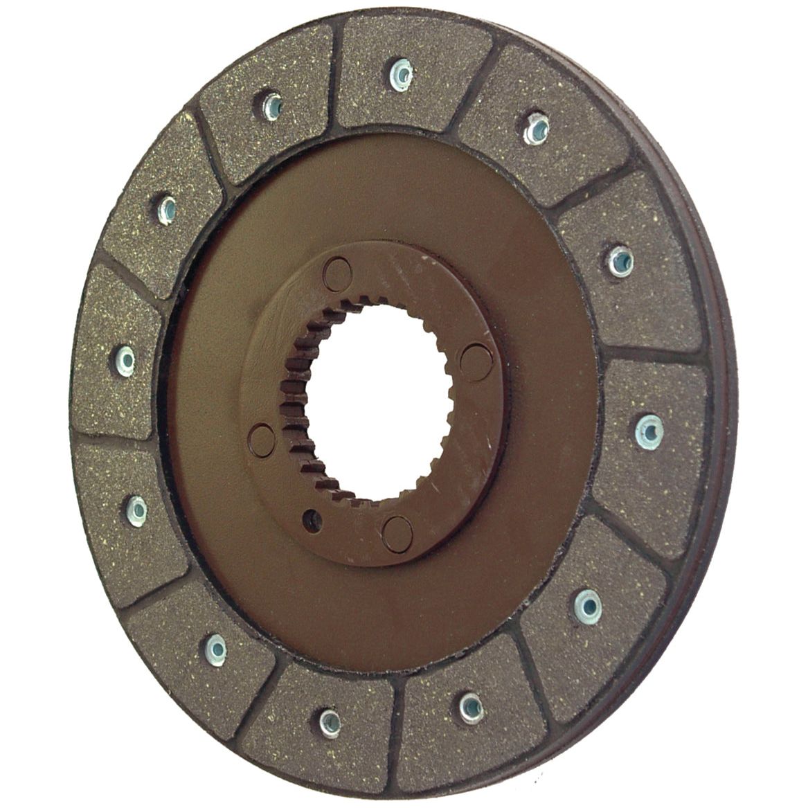 Close-up image of the Sparex Brake Friction Disc (OD 220mm - S.61126) featuring a central hub, organic lining, and metallic rivets around the outer edge.