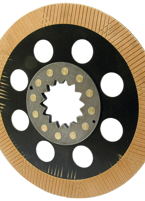 Introducing the Sparex Brake Friction Disc (OD 345mm - S.42649), a textured circular metal component featuring a central hub and ten evenly spaced round holes around its inner ring, perfect for seamless integration with Sparex machinery.