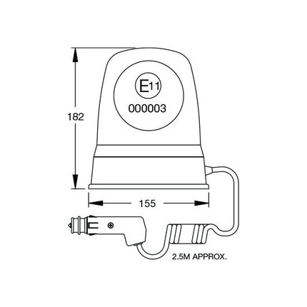 Halogen Beacon, Magnetic, 12V
 - S.11203 - Farming Parts