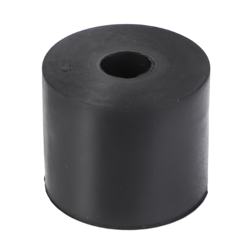 A black cylindrical rubber stopper with a hole in the center, perfectly compatible with the 7200 Series, known as Massey Ferguson - Bush - 064440P1 from AGCO.