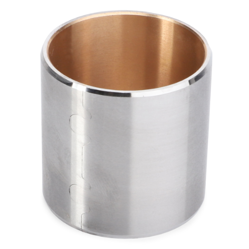 Introducing the AGCO Massey Ferguson Bush (part number 975208M1), a cylindrical metallic bearing featuring a smooth, shiny exterior and a durable bronze interior coating, designed specifically for compatibility with Massey Ferguson tractor parts.