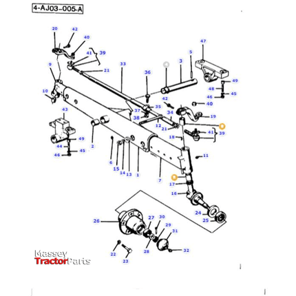 Massey Ferguson Bush - 975208M1 | OEM | Massey Parts-Massey Ferguson-2WD Parts,Axle Spindles & Components,Axles & Power Train,Bushings,Farming Parts,Front Axle & Steering,Tractor Parts