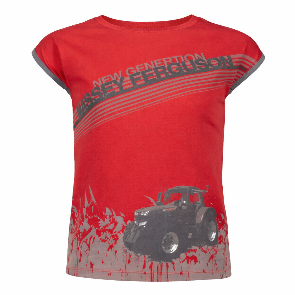 Massey Ferguson Girls T-Shirt with Tractor Print and Logo | X993310003