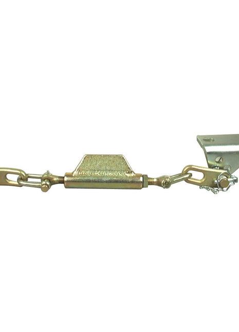 The Sparex Stabiliser Chain (Sparex Part No.S.5261) features a bracket and threaded adjusters at both ends with a 19mm thread diameter, and is ideal for tensioning and adjusting components.