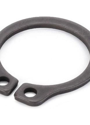 An 18mm external metal circlip with two small circular holes on either side from AGCO's Massey Ferguson range (390981X1).