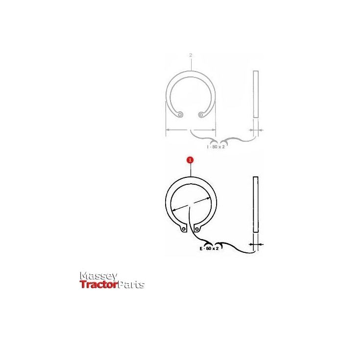 Circlip External 8mm - 1440522X1 - Massey Tractor Parts