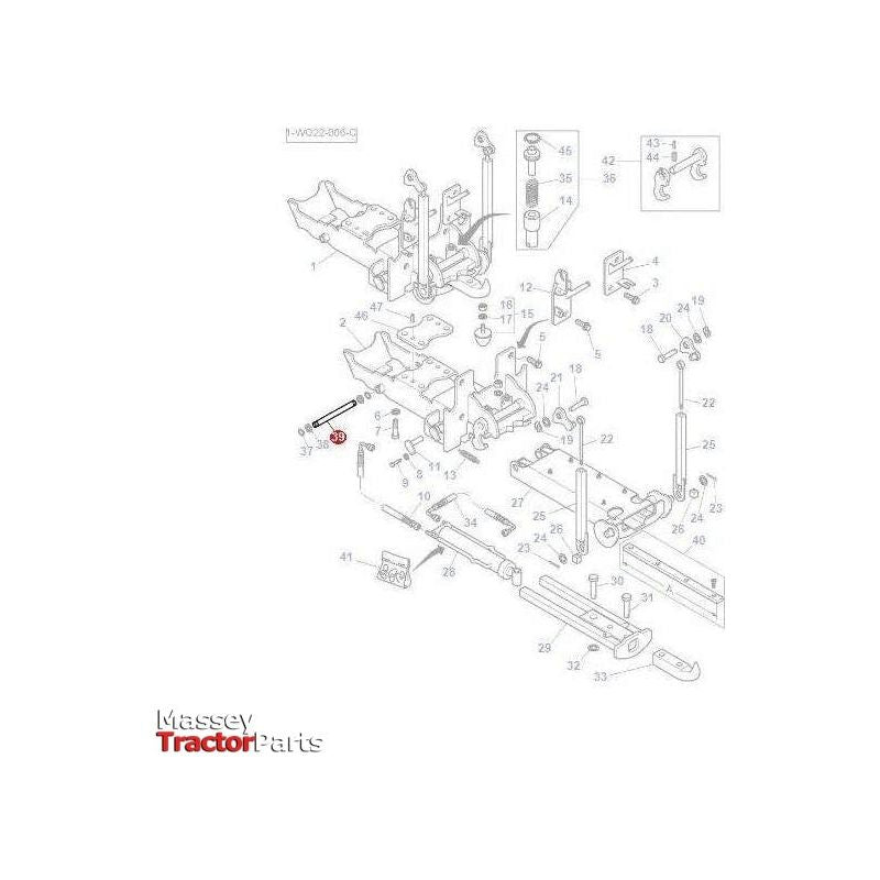 Massey Ferguson Clevis Pin - 3793550M1 | OEM | Massey Ferguson parts | Hitch Kits & Components-Massey Ferguson-Auto Hitch Cables,Cabin & Body Panels,Cables,Clevis Ends & Components,Clevis Pins,Farming Parts,Hardware,Towing & Fasteners,Tractor Parts