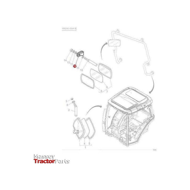 Massey Ferguson Clip Rubber Lined - 3581507M1 | OEM | Massey Ferguson parts | Mirrors-Massey Ferguson-Cabin & Body Panels,Farming Parts,Mirrors,Mirrors & Arms,Tractor Parts