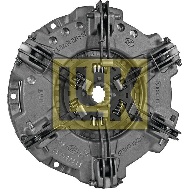 A metal automotive clutch cover assembly with a central hub and multiple springs, marked with the brand "Sparex," features a cerametallic captive disc.