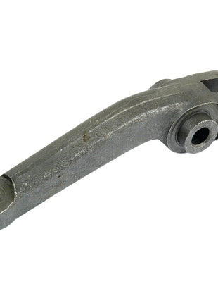 The Clutch Finger (Sparex Part No. S.40686) by Sparex is a metallic toggle lever arm with a cylindrical base, featuring two holes and a threaded end on the protruding arm.