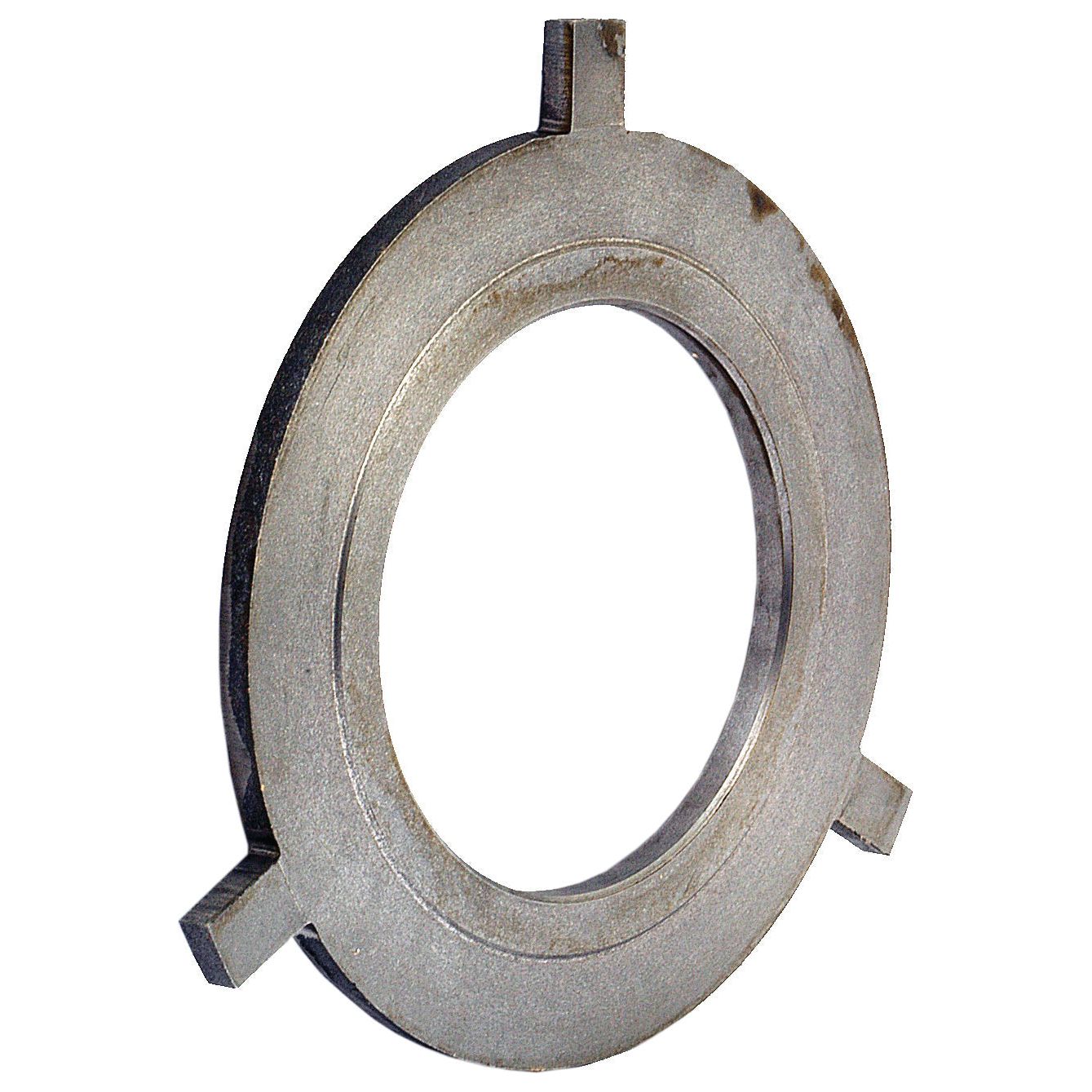 A Clutch Pressure Plate, Sparex Part No. S.40709, by Sparex is a metal retaining ring with three outward tabs, designed to secure components like the pressure plate in mechanical assemblies and is essential for machinery such as Massey Ferguson tractors.