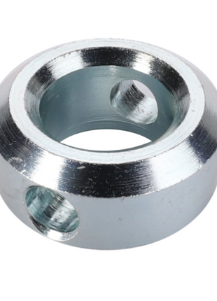 The AGCO Massey Ferguson - Collar - 1668542M1 features a smooth circular design with two holes, making it perfect for use in compatible Massey Ferguson tractor series models.