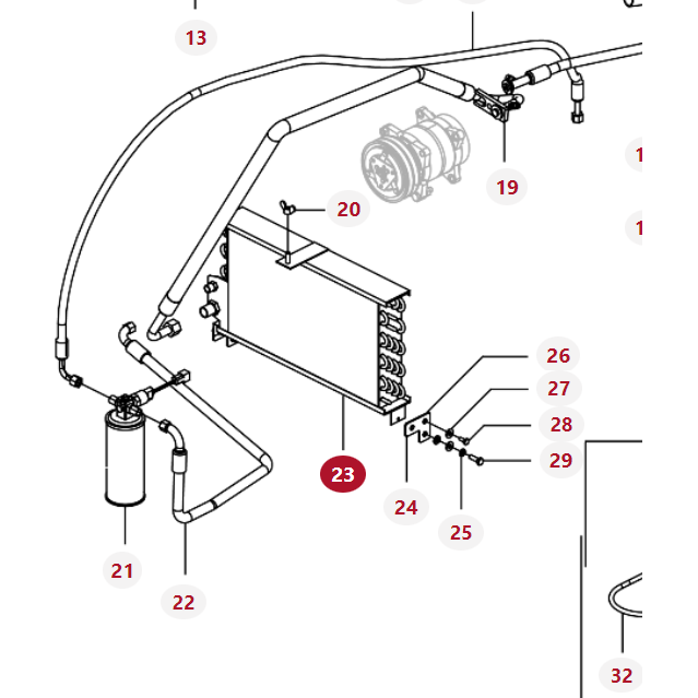 Massey Ferguson - Condenser - 7028800M1 - Farming Parts