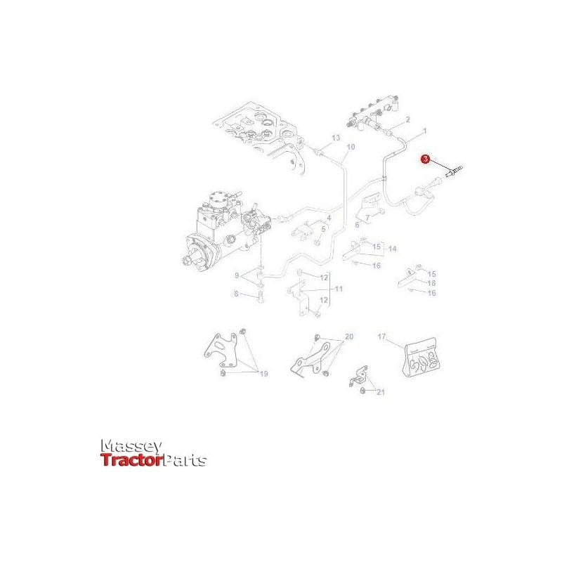 Massey Ferguson Connection - 4224984M1 | OEM | Massey Ferguson parts | Fuel Pipes-Massey Ferguson-Engine & Filters,Farming Parts,Fuel Delivery Parts,Injection Pumps,Tractor Parts