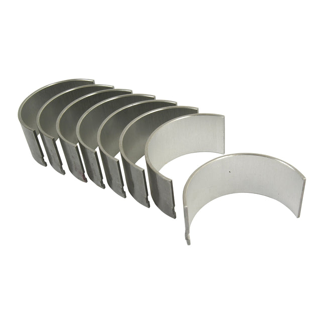 Six Sparex Conrod Bearing +0.010'' (0.25mm) Sets, compatible with Perkins or Massey Ferguson engines, arranged in a row.