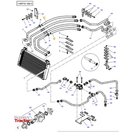 Massey Ferguson Cooler Hose - 4378890M1 | OEM | Massey Ferguson parts | Hose - Cooling System-Massey Ferguson-Cooling Parts,Engine & Filters,Farming Parts,Hose - Cooling System,Hoses,Radiator Hoses,Tractor Parts,Workshop,Workshop Consumables