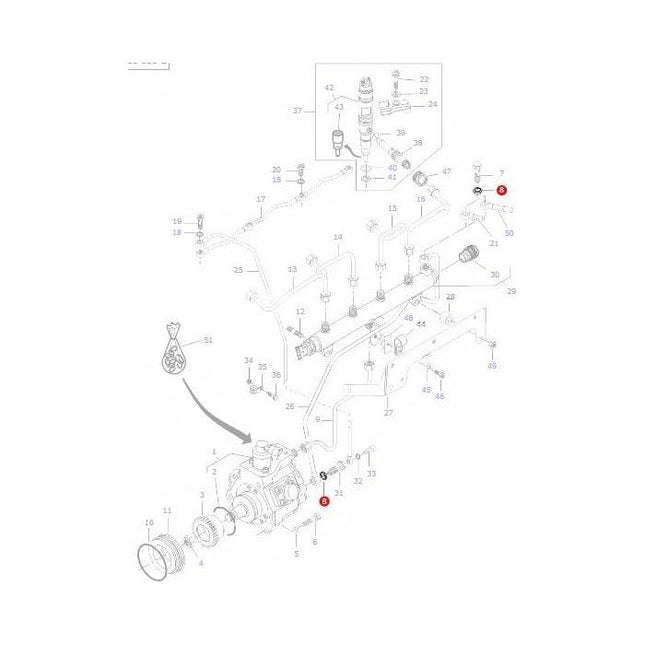 Copper Sealing Washer 12mm - V615881216 - Massey Tractor Parts