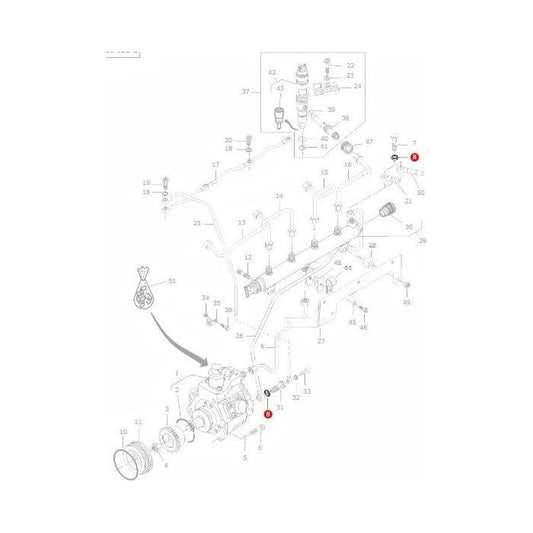 Copper Sealing Washer 12mm - V615881216 - Massey Tractor Parts
