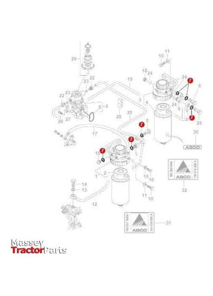 Copper Washer 14mm - V615881420 - Massey Tractor Parts