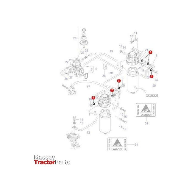 Copper Washer 14mm - V615881420 - Massey Tractor Parts