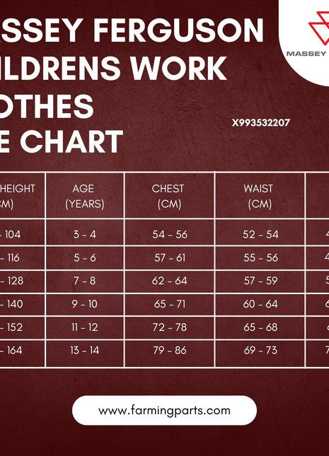 Massey Ferguson Kids' Overall – Durable, Reflective & Adjustable Workwear | X993532207