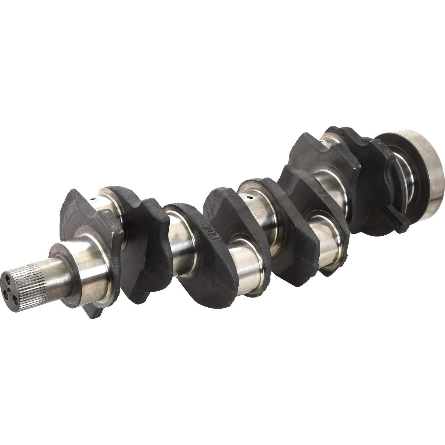 A Crankshaft (4 Cyl.) 1104C / 1104D by Sparex, featuring several offset crankpins and counterweights, designed for use in a Perkins Engine.
