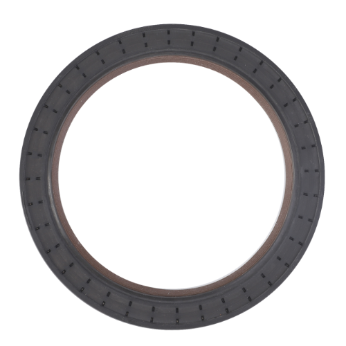 A round speaker diaphragm with a black, perforated outer edge and a brown, textured inner ring that resembles the high-quality craftsmanship of the AGCO Massey Ferguson - Crankshaft Seal - V837091172.
