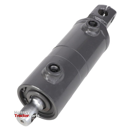 Metal hydraulic cylinder component with two connection points, displayed against a white background. The logo in the corner reads "AGCO," and it is compatible with Massey Ferguson machinery, specifically the Massey Ferguson - Cylinder - 3148318M92.