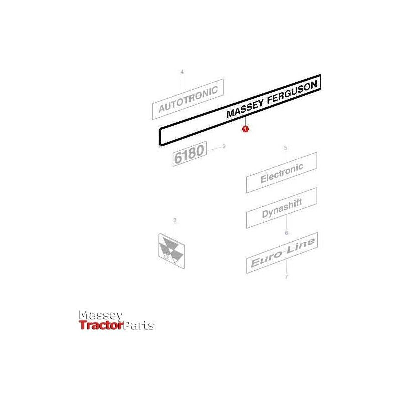 Massey Ferguson Decal Right Hand - 3714213M1 | OEM | Massey Ferguson parts | Decals & Emblems-Massey Ferguson-Cabin & Body Panels,Decals & Emblems,Farming Parts,Tractor Body,Tractor Parts