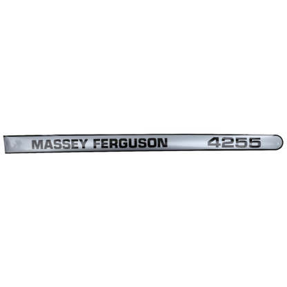 The AGCO Massey Ferguson Decal Right Hand - 3807921M1, part of the prestigious 4200 Series, is prominently displayed on a horizontal metallic strip. Perfectly designed to enhance your tractor parts collection.