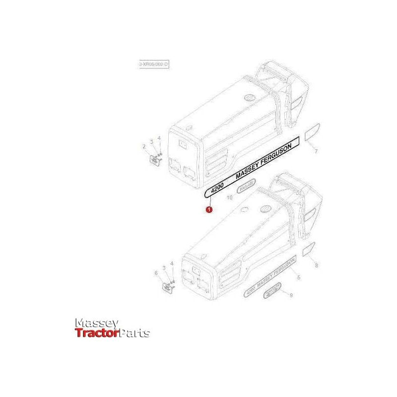Massey Ferguson Decal Right Hand - 3807921M1 | OEM | Massey Ferguson parts | Decals & Emblems-Massey Ferguson-Cabin & Body Panels,Decals & Emblems,Farming Parts,Tractor Body,Tractor Parts