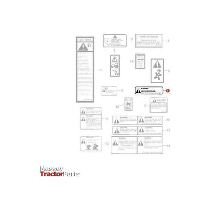 Massey Ferguson Decal Warning - 3595685M1 | OEM | Massey Ferguson parts | Decals & Emblems-Massey Ferguson-Cabin & Body Panels,Decals & Emblems,Farming Parts,Tractor Body,Tractor Parts