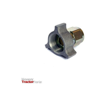 The product is a Dowty Coupling Female with internal threads, displayed against a white background. The text "AGCO" is shown in the bottom left corner, evoking the classic Massey Ferguson 100 series components. The part number is 646663M91.