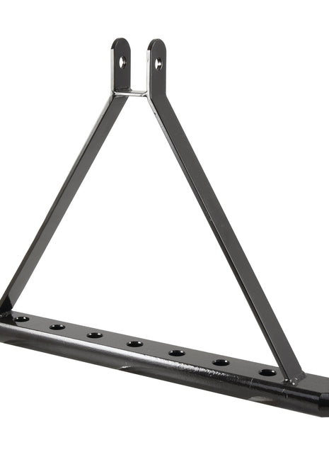 The Sparex Drawbar Hitch System (Cat. 2, Sparex Part No. S.144792) is a black metal, triangle-shaped tool with a horizontal base bar featuring 7 holes and mounting brackets at the top for customizable configurations based on pin diameter.