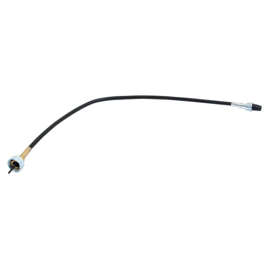 The Drive Cable features a metal and rubber casing, connectors on both ends, and is designed to transmit rotational speed from the transmission to the speedometer gauge. With a length of 632mm and an outer cable length of 592mm, this Sparex component (Part No. S.41092) is ideal for Massey Ferguson models.