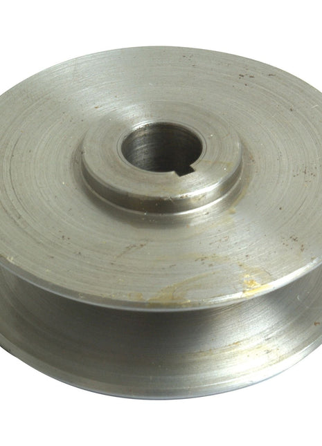 A Sparex Dynamo Pulley - S.43562 featuring a central hole and a deep groove designed for use with a belt or cable.